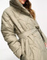 Фото #8 товара Vero Moda Petite quilted high neck maxi puffer coat in stone
