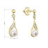 Фото #3 товара Elegant gold earrings with river pearl and diamonds 91PB00047
