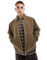 Фото #1 товара ASOS DESIGN harrington jacket with contrast stitch in brown