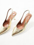 Фото #5 товара ASOS DESIGN Salty slingback stiletto mid shoes in gold