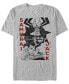 Фото #1 товара Men's Samurai Jack Aku Battle Woodblock Print Short Sleeve T- shirt