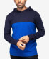 Фото #4 товара Men's Basic Hooded Colorblock Midweight Sweater