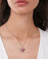 ფოტო #2 პროდუქტის Lab Grown Multi-Gemstone Heart Cluster 18" Pendant Necklace (1 ct. t.w.) in Rose Gold-Plated Sterling Silver
