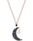 Фото #1 товара Swarovski rose Gold-Tone Imitation Pearl & Crystal Moon Pendant Necklace, 15-5/8" + 2" extender