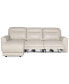 Фото #22 товара CLOSEOUT! Blairemoore 3-Pc. Leather Sofa with Power Chaise and 2 Power Recliners, Created for Macy's