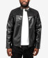 Фото #1 товара Men's Shiny Polyurethane and Faux Suede Detailing with Faux Shearling Lining Jacket