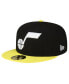 Фото #1 товара Men's Black, Yellow Utah Jazz 2-Tone 59FIFTY Fitted Hat