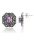 Фото #1 товара Серьги Macys Maracasite & Amethyst Flower