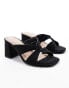 New Look twist front heeled mule in black