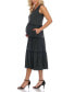 Фото #2 товара Maternity Plus Size Scoop Neck Tiered Midi Dress
