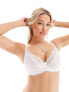 Фото #1 товара Ivory Rose fuller bust lace underwired plunge bra in white