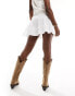 New Look mini tiered skirt in white