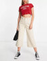 Фото #4 товара Miss Selfridge cropped wide leg jean in stone