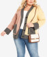 ფოტო #3 პროდუქტის Plus Size Zola Colorblock V-neck Cardigan Sweater