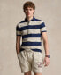 Men's Classic-Fit Striped Mesh Polo Shirt Light Vintage Hthr/spring Navy, XS - фото #1