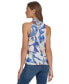 Фото #2 товара Блузка без рукавов DKNY petite Printed с вырезом галстучка