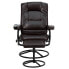 Фото #3 товара Massaging Brown Leather Recliner And Ottoman With Metal Bases
