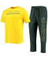 ფოტო #1 პროდუქტის Men's Green, Gold Oakland Athletics Meter T-shirt and Pants Sleep Set