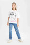 Kız Çocuk T-shirt Beyaz B5098a8/wt34
