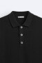 Oversize knit polo shirt