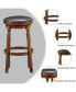 Фото #11 товара Set of 2 29'' Swivel Bar Stool Leather Dining Kitchen Pub Chair