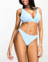 Фото #6 товара Peek & Beau Exclusive mix & match scallop high leg bikini bottom in pastel blue