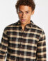 Le Breve check shirt in brown & ecru