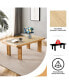 Фото #2 товара Rectangular Rattan Table with Wooden Legs