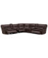 Фото #4 товара CLOSEOUT! Binardo 136" 7 Pc Zero Gravity Leather Sectional with 3 Power Recliners and 2 Console, Created for Macy's