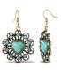 Фото #1 товара Women's Turquoise Stone Ornate Heart Earrings