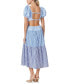 ფოტო #2 პროდუქტის Women's Colorblocked Tiered Midi Dress