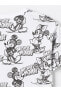 Bisiklet Yaka Mickey Mouse Baskılı Kısa Kollu Hamile Tişört