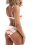 Фото #4 товара ASOS DESIGN Fuller Bust Mia mix & match V-wire crop bikini top in tomato stripe