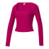 Фото #1 товара Puma Classic Square Neck Ribbed Long Sleeve Womens Pink Casual Tops 534167-14