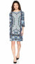 Фото #2 товара London Times 153510 Women's Medallion Shift Dress Blue Multi Sz. 6 US