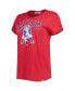 ფოტო #3 პროდუქტის Women's Red Distressed New England Patriots Treasure Frankie T-shirt