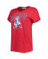 Women's Red Distressed New England Patriots Treasure Frankie T-shirt