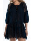 Фото #1 товара Women's Lace Cotton Mini Cover-Up Dress