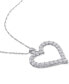 ფოტო #3 პროდუქტის Lab-Grown Moissanite Heart 18" Pendant Necklace (2-2/5 ct. t.w.) in Sterling Silver
