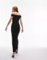 Фото #6 товара Topshop jersey bandeau ruched midi dress in black