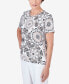 ფოტო #4 პროდუქტის Women's Geo Medallion Short Sleeve Crew Neck Tee