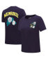 ფოტო #2 პროდუქტის Women's Navy Milwaukee Brewers Roses T-shirt