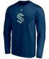 Men's Philipp Grubauer Deep Sea Blue Seattle Kraken Authentic Stack Name and Number Long Sleeve T-shirt