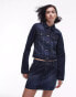 Фото #1 товара Topshop co ord shrunken denim jacket in deep vintage blue