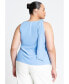 ფოტო #3 პროდუქტის Plus Size Shoulder Tie Boat Neck Top