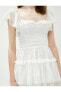 Фото #29 товара Bridal Katlı Mini Elbise Dantel Detaylı