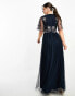 Фото #4 товара Maya Petite embellished maxi dress with tulle skirt in navy