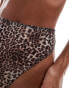 Фото #4 товара ASOS DESIGN Mila mesh high waist thong in leopard print