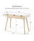 Фото #3 товара Computer Desk 40'' Wooden Workstation Vanity Table with3 Drawers & Rubber Wood Legs