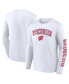 Фото #1 товара Men's White Wisconsin Badgers Distressed Arch Over Logo Long Sleeve T-shirt